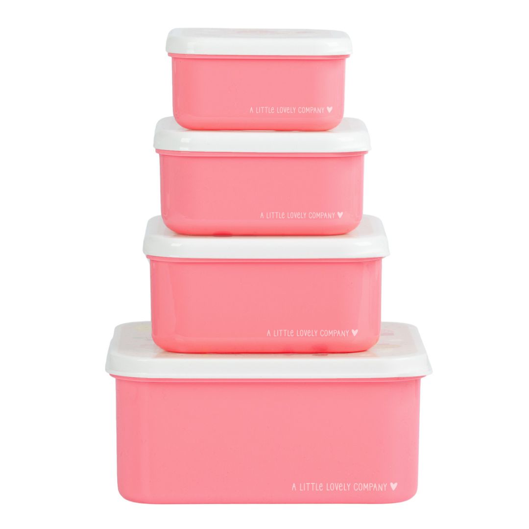 A little lovely company Σετ 4 δοχεία φαγητού Lunch & Snack Box - Ice-cream