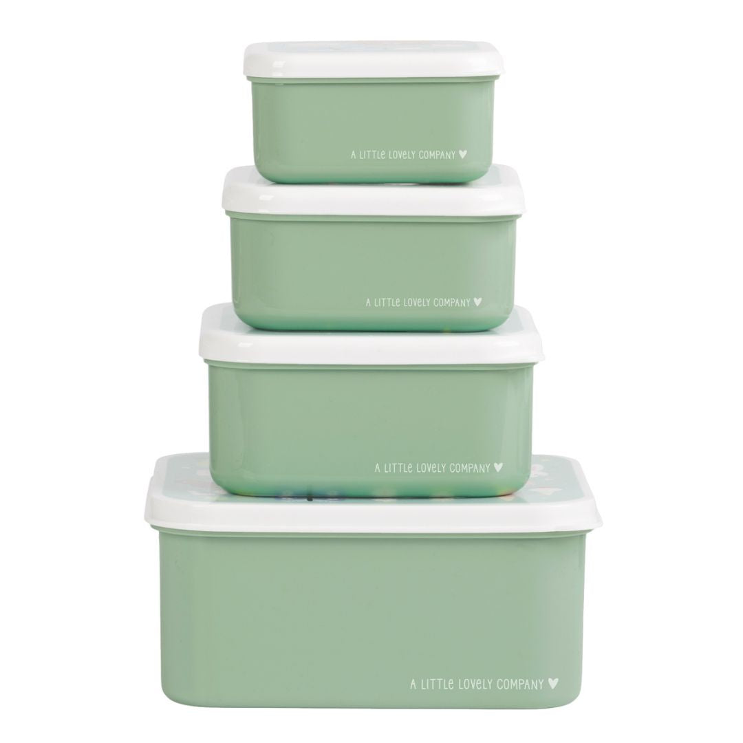 A little lovely company Σετ 4 δοχεία φαγητού Lunch & Snack Box - Joy