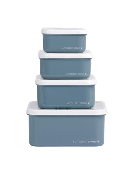 A little lovely company Σετ 4 δοχεία φαγητού Lunch & Snack Box - Vehicles