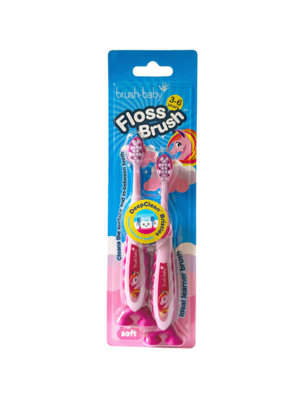 Brush-Baby: FlossBrush-Η Ιδανική Οδοντόβουρτσα για Παιδιά 3-6 Ετών - Unicorn