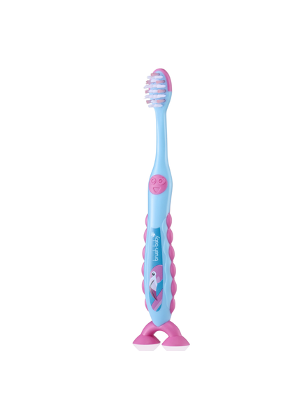 Brush-Baby: FlossBrush-Η Ιδανική Οδοντόβουρτσα για Παιδιά 3-6 Ετών - Flamingo