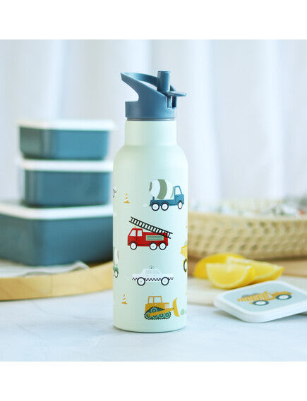 A Little Lovely Company XL Μπουκάλι με διπλό τοίχωμα από ανοξείδωτο ατσάλι 500ml - Vehicles