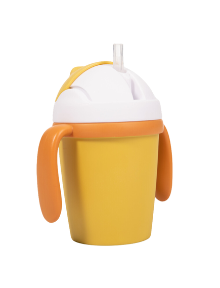 Bo Jungle ECO ποτήρι με χειρολαβές και καλαμάκι από βιοδιασπώμενο υλικό - Ochre