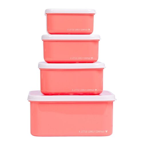 A little lovely company Σετ 4 δοχεία φαγητού Lunch & Snack Box - Fun