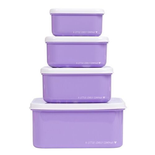 A little lovely company Σετ 4 δοχεία φαγητού Lunch & Snack Box - Unicorn Dreams
