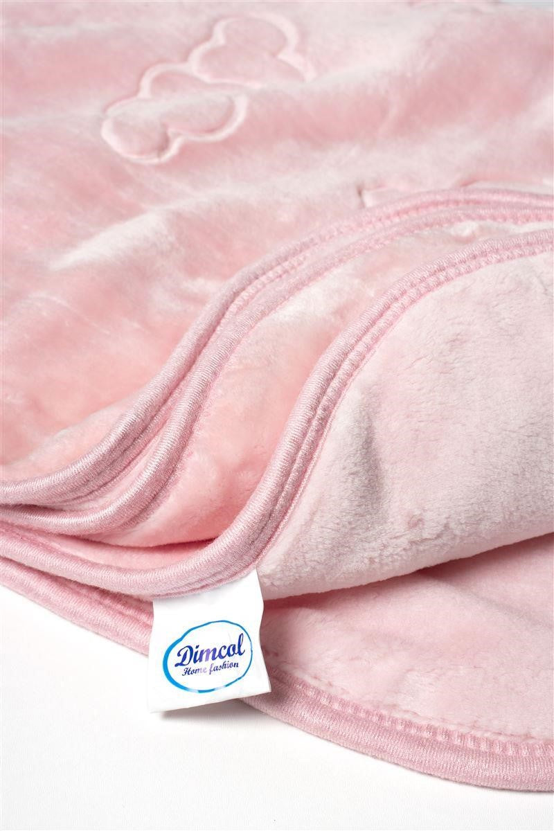 Κουβέρτα Βελουτέ Ανάγλυφη Πολυτελείας Bebe Sweet Bear Pink 110X140