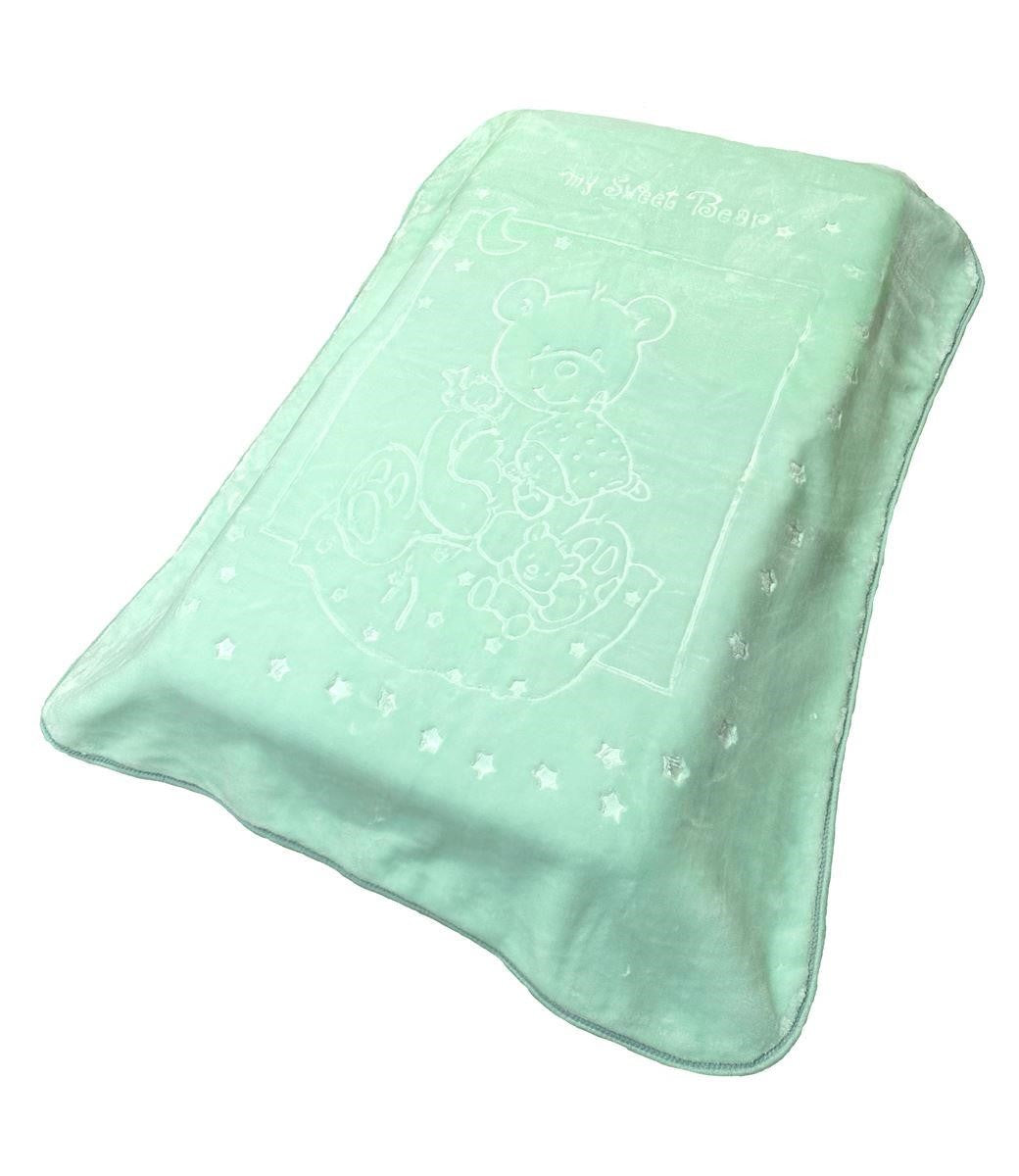 Κουβέρτα Βελουτέ Ανάγλυφη Πολυτελείας Bebe Sweet Bear Mint 110X140