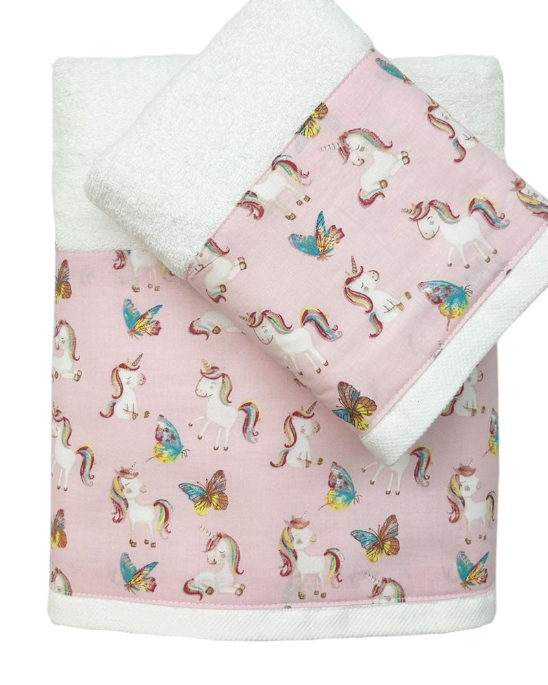 Σετ πετσέτες - Unicorn, ροζ