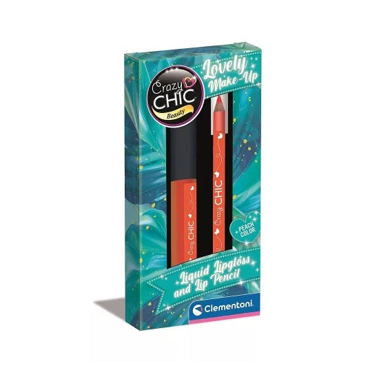 Crazy Chic Peach Γυαλιστικό χειλιών και Μολύβι χειλιών Clementoni
