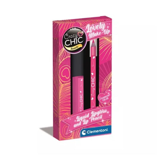 Crazy Chic Strawberry Γυαλιστικό χειλιών και Μολύβι χειλιών Clementoni