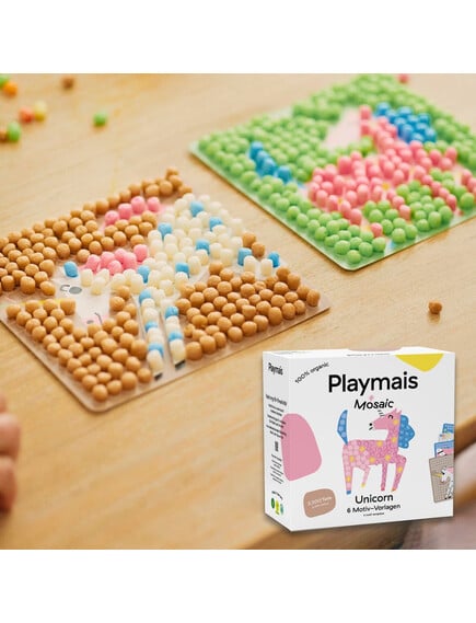 Playmais Κατασκευές με 6 κάρτες και σφουγγαράκια - Μονόκερος