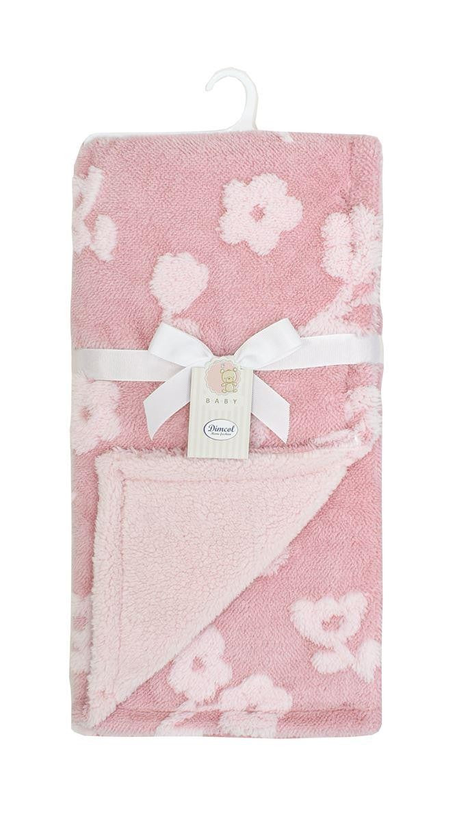 Κουβέρτα Sherpa Jacquard bebe 75X100 - Flower