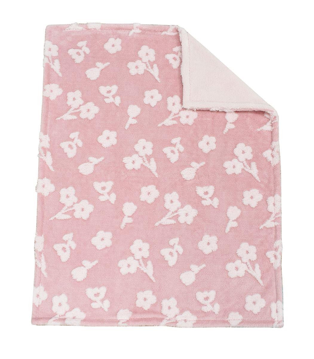 Κουβέρτα Sherpa Jacquard bebe 75X100 - Flower