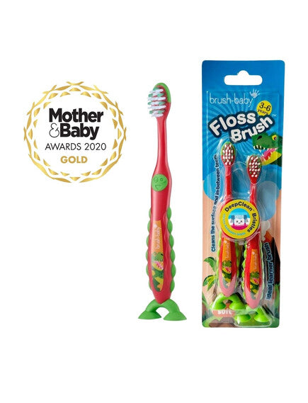 Brush-Baby: FlossBrush-Η Ιδανική Οδοντόβουρτσα για Παιδιά 3-6 Ετών - Crocodile