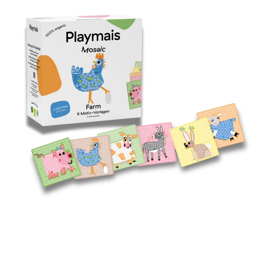 Playmais Κατασκευές με 6 κάρτες και σφουγγαράκια - Φάρμα