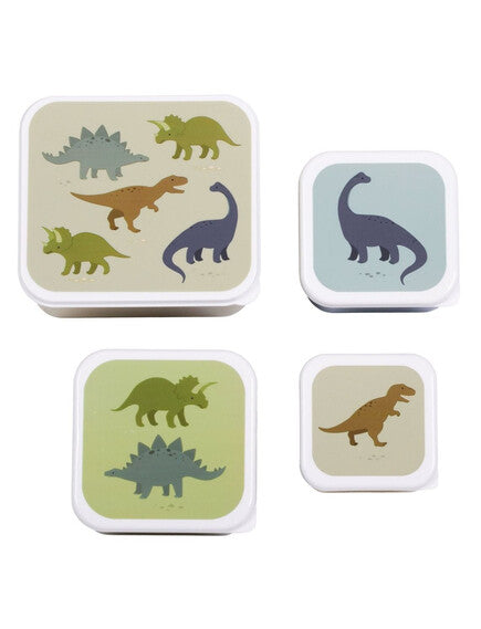 A little lovely company Σετ 4 δοχεία φαγητού Lunch & Snack Box - Dinosaurs
