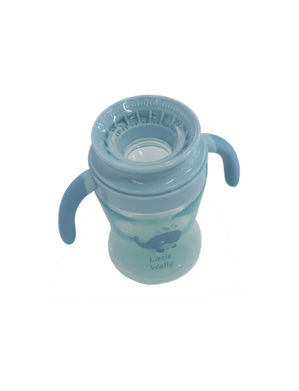 Bo Jungle Εκπαιδευτικό ποτήρι 360° με χειρολαβές και καπάκι - Whale