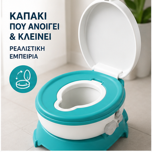 Γιογιό Εκπαίδευσης Μωρού 4 σε 1 με Μουσικό Χαλάκι, Καπάκι & Αφαιρούμενο Κάθισμα