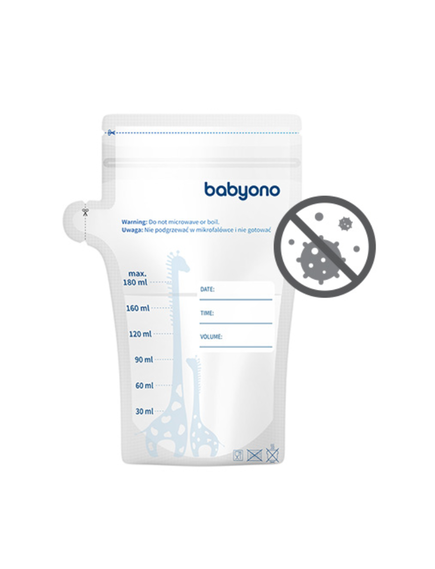Babyono: Σακουλάκια αποθήκευσης μητρικού γάλακτος με χωνί - 30τμχ