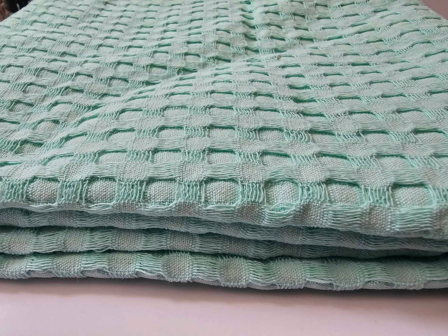 Κουβέρτα Πικέ Μονόχρωμη 80X110 Φυστικί 100% Cotton