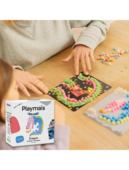Playmais Κατασκευές με 6 κάρτες και σφουγγαράκια - Δράκος του παραμυθιού