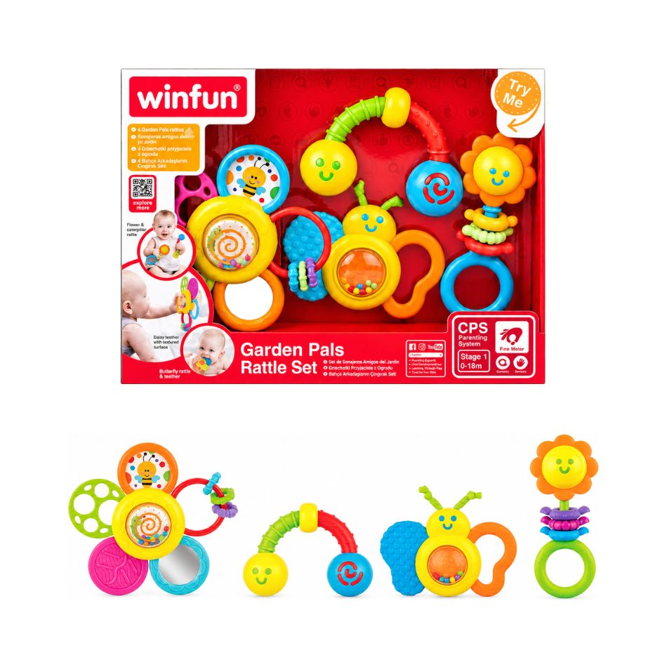 Winfun Garden Pals – Σετ 4 Βρεφικές Κουδουνίστρες