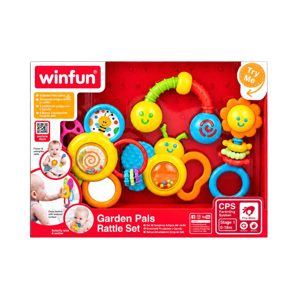 Winfun Garden Pals – Σετ 4 Βρεφικές Κουδουνίστρες