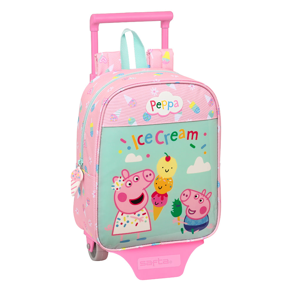 Safta Tσάντα πλάτης παιδικού σταθμού - Peppa Ice Cream με τρόλλευ